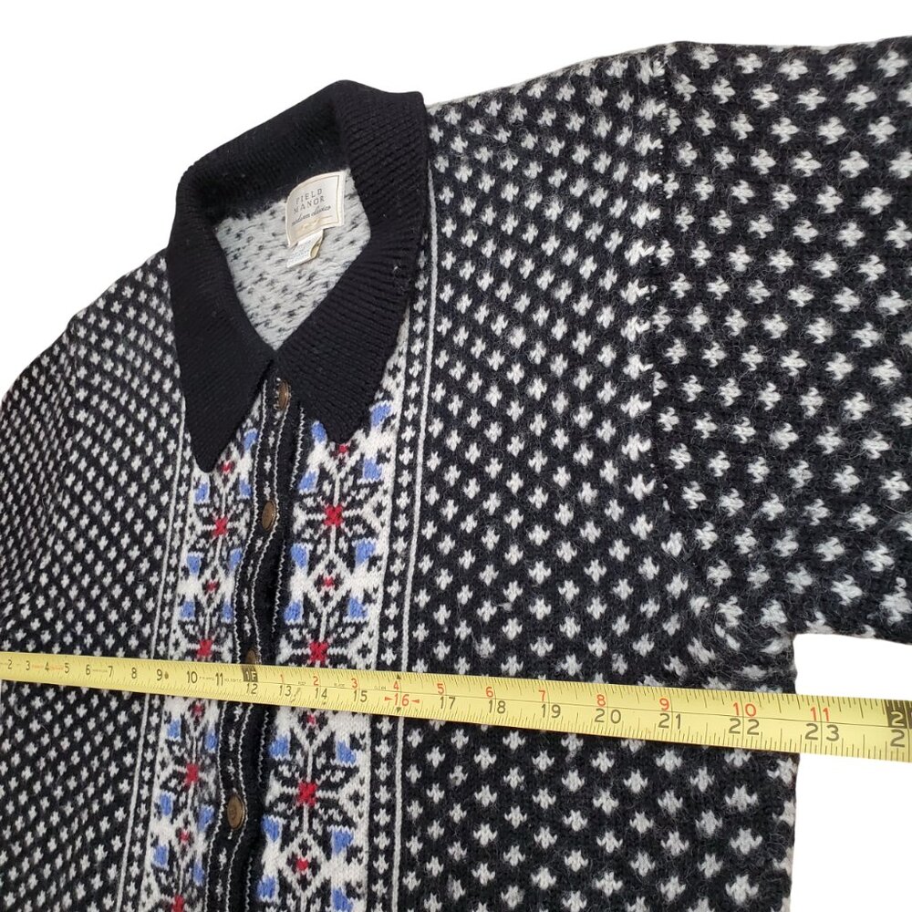Field Manor 100% Wool Button Up Cardigan Sweater Women's Size Large - Picture 10 of 11